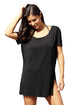 Sexy Black Cozy Short Sleeves T-shirt Cover-up